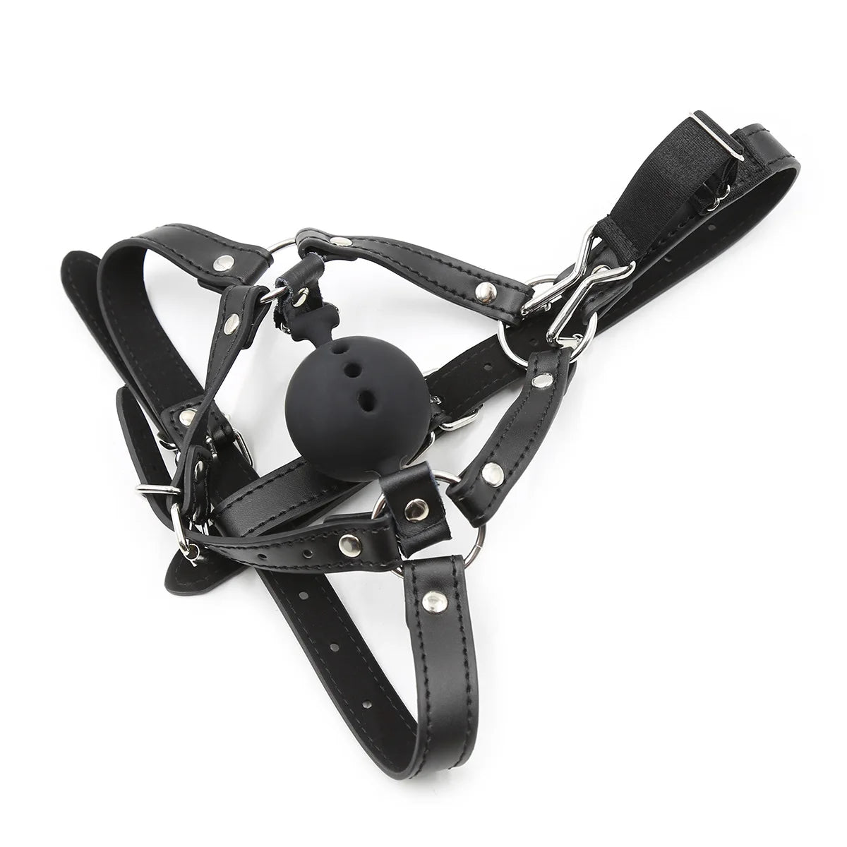 Head Belt with Ball Gag and Nose Hook