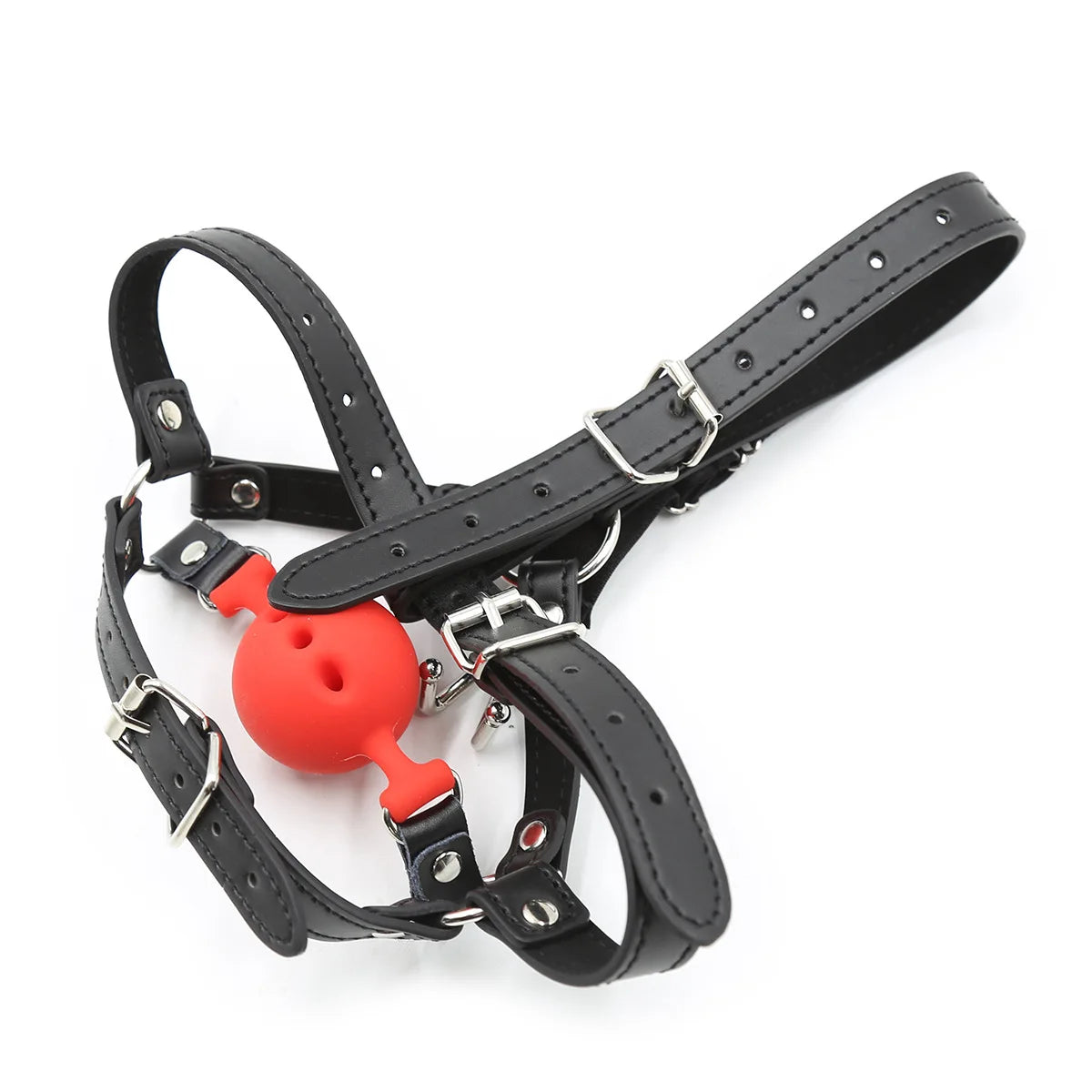 Head Belt with Ball Gag and Nose Hook