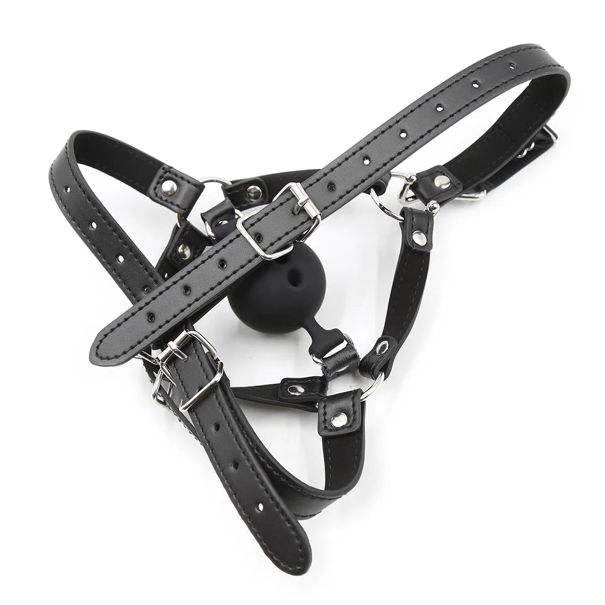 Head Belt with Ball Gag and Nose Hook