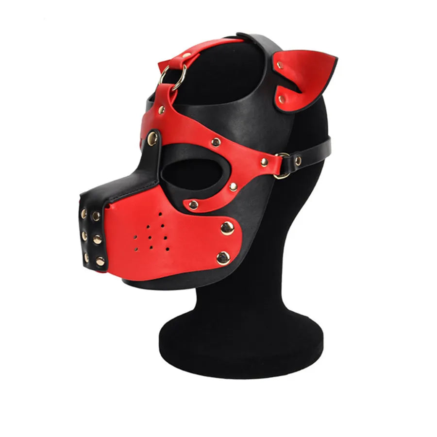Dog Puppy Leather Face Mask