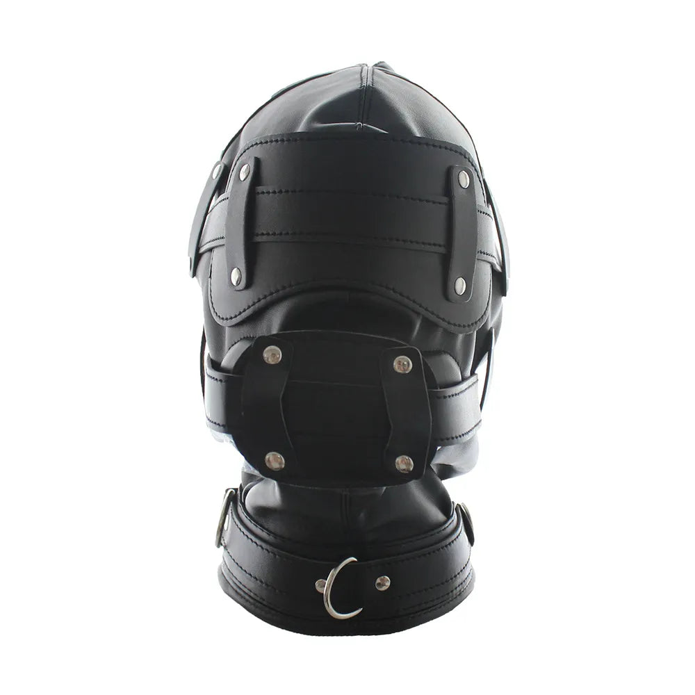 Lip & Mouth Blindfold Leather Hood