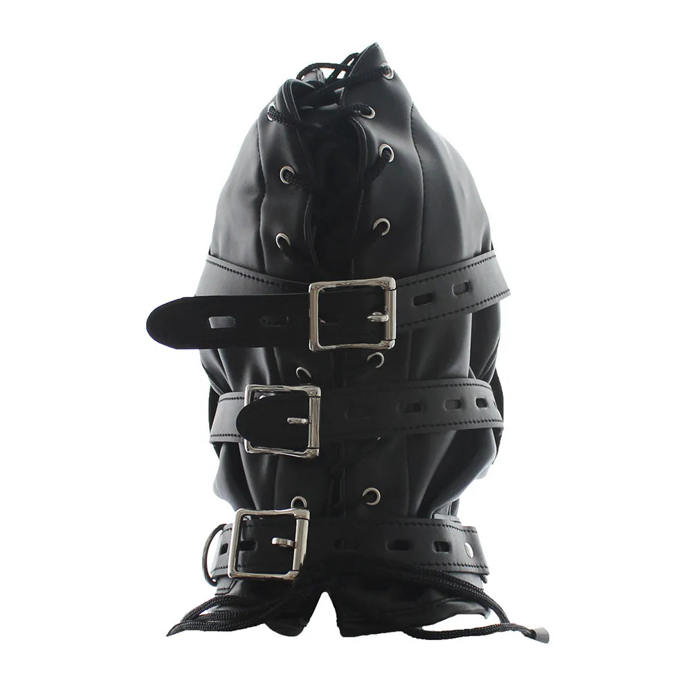 Lip & Mouth Blindfold Leather Hood