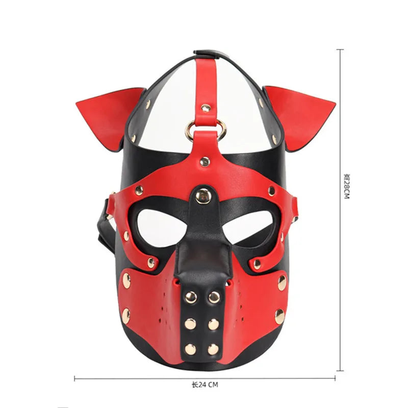 Dog Puppy Leather Face Mask