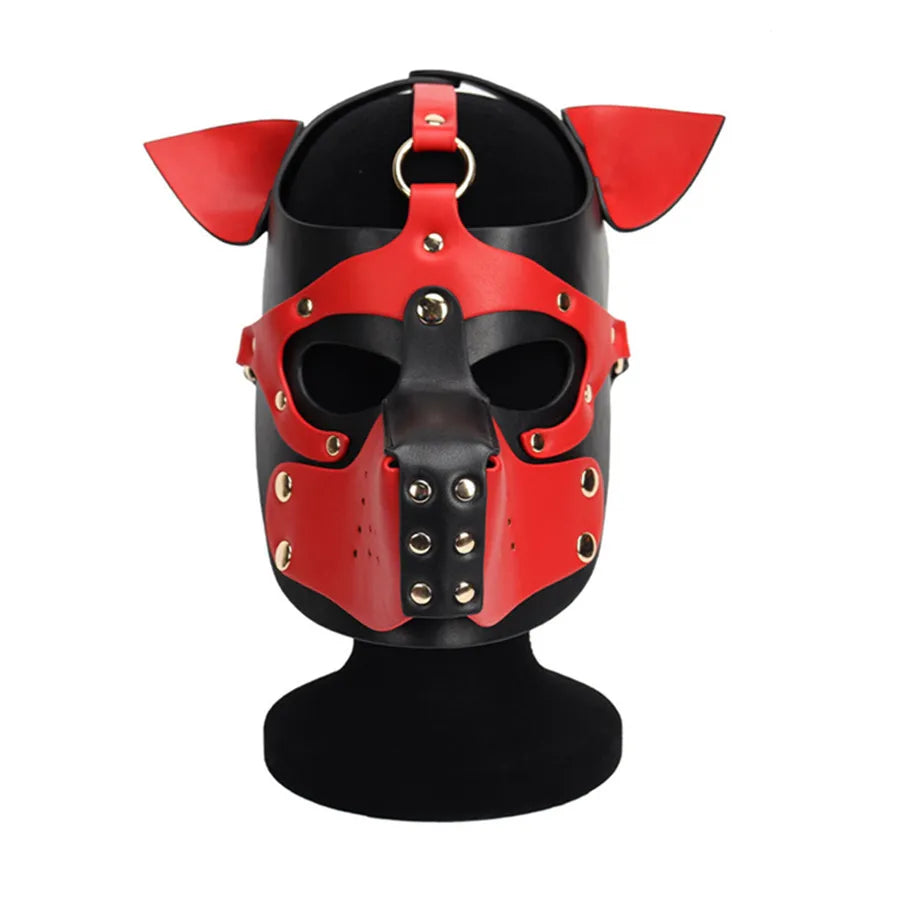 Dog Puppy Leather Face Mask