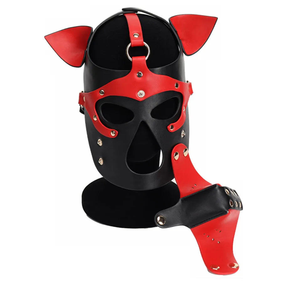 Dog Puppy Leather Face Mask